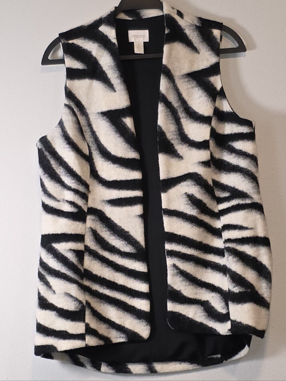 Black and white wool vest by Chicos